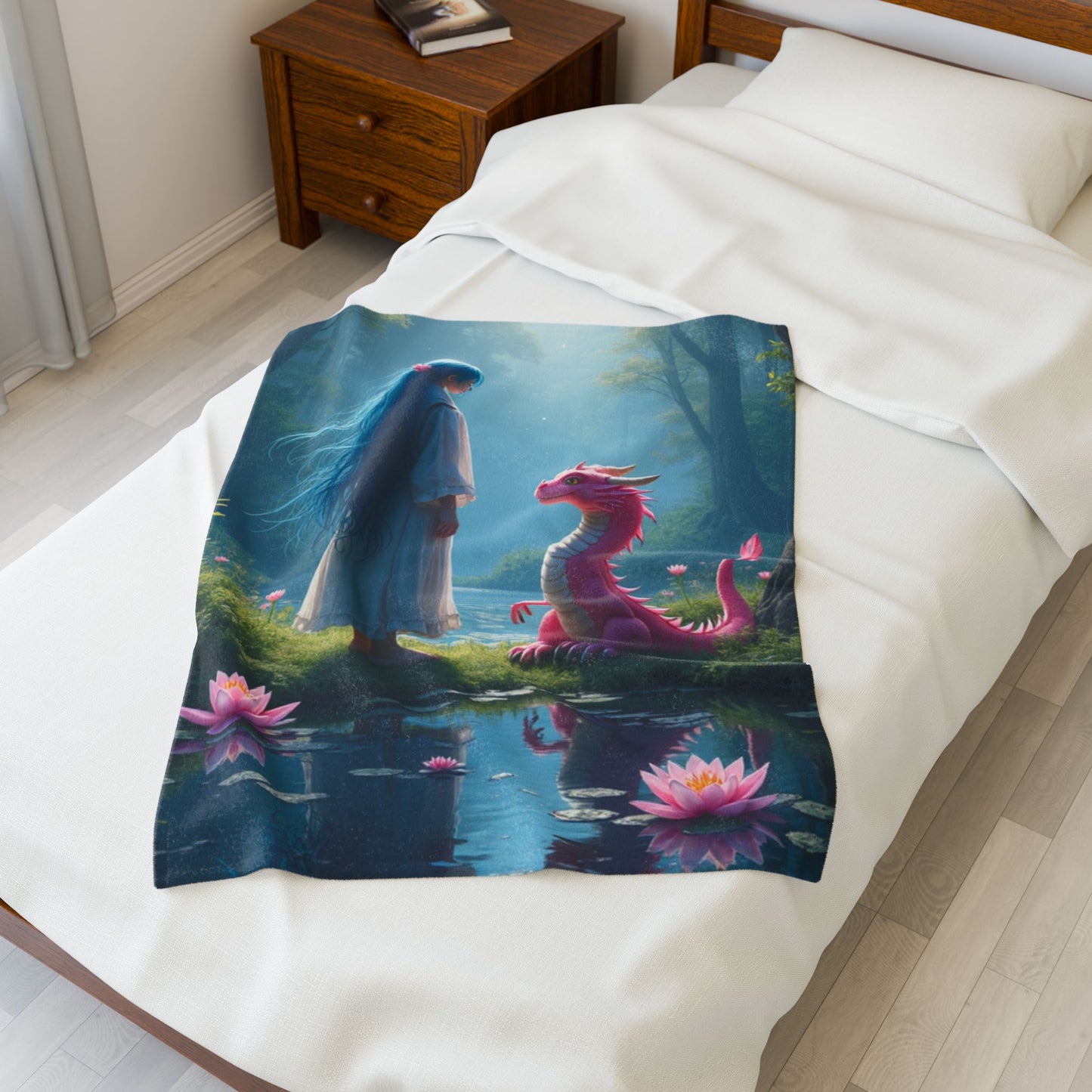 Anime Style Soft Blanket, Colorful Throw, Dragon Blanket, Best Friends Throw, Cuddle Blanket, Fantasy Throw, Anime Blanket, Warm Blanket, Magic