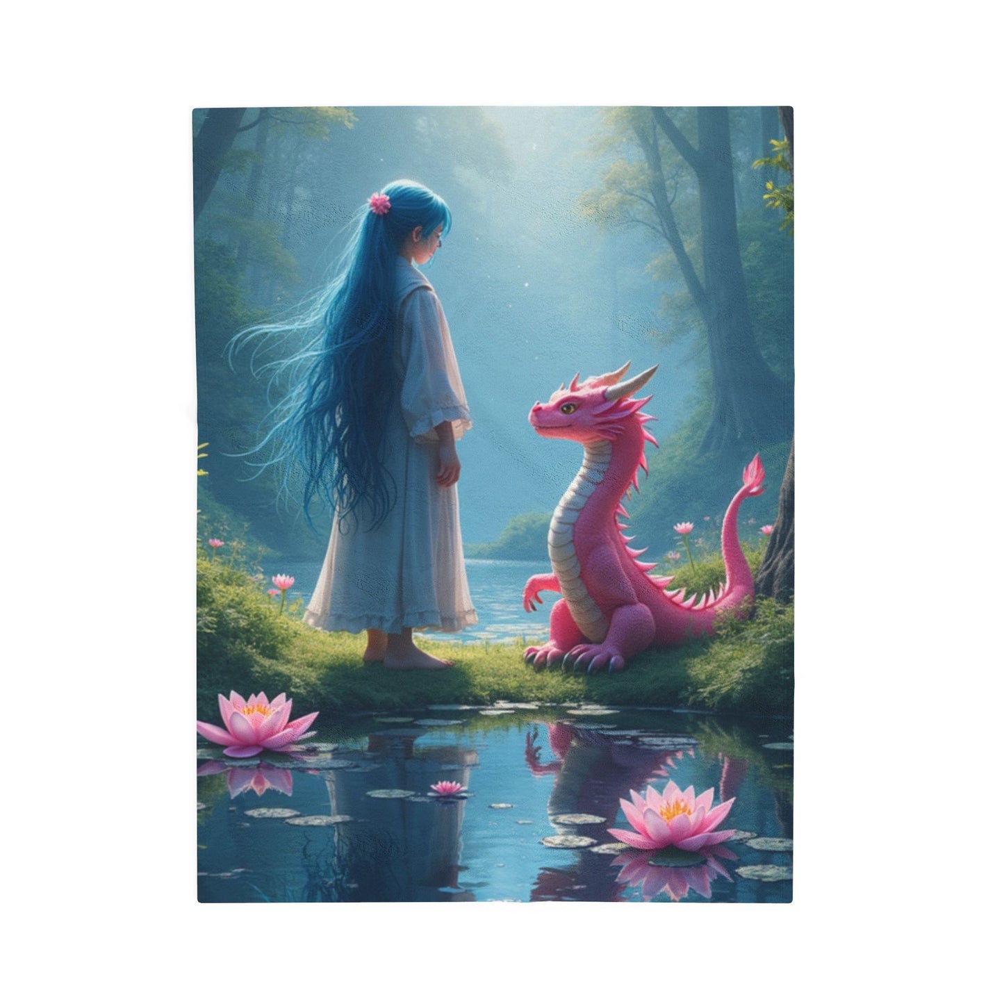 Anime Style Soft Blanket, Colorful Throw, Dragon Blanket, Best Friends Throw, Cuddle Blanket, Fantasy Throw, Anime Blanket, Warm Blanket, Magic