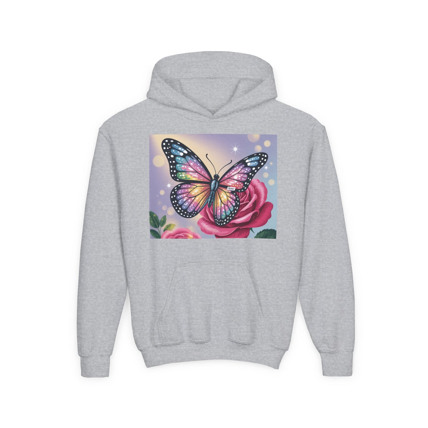 Colorful Butterfly Youth Hoodie, Butterfly Sweatshirt, Spring Fashion, Kids Pullover, Nature Lover Gift, Birthday Present