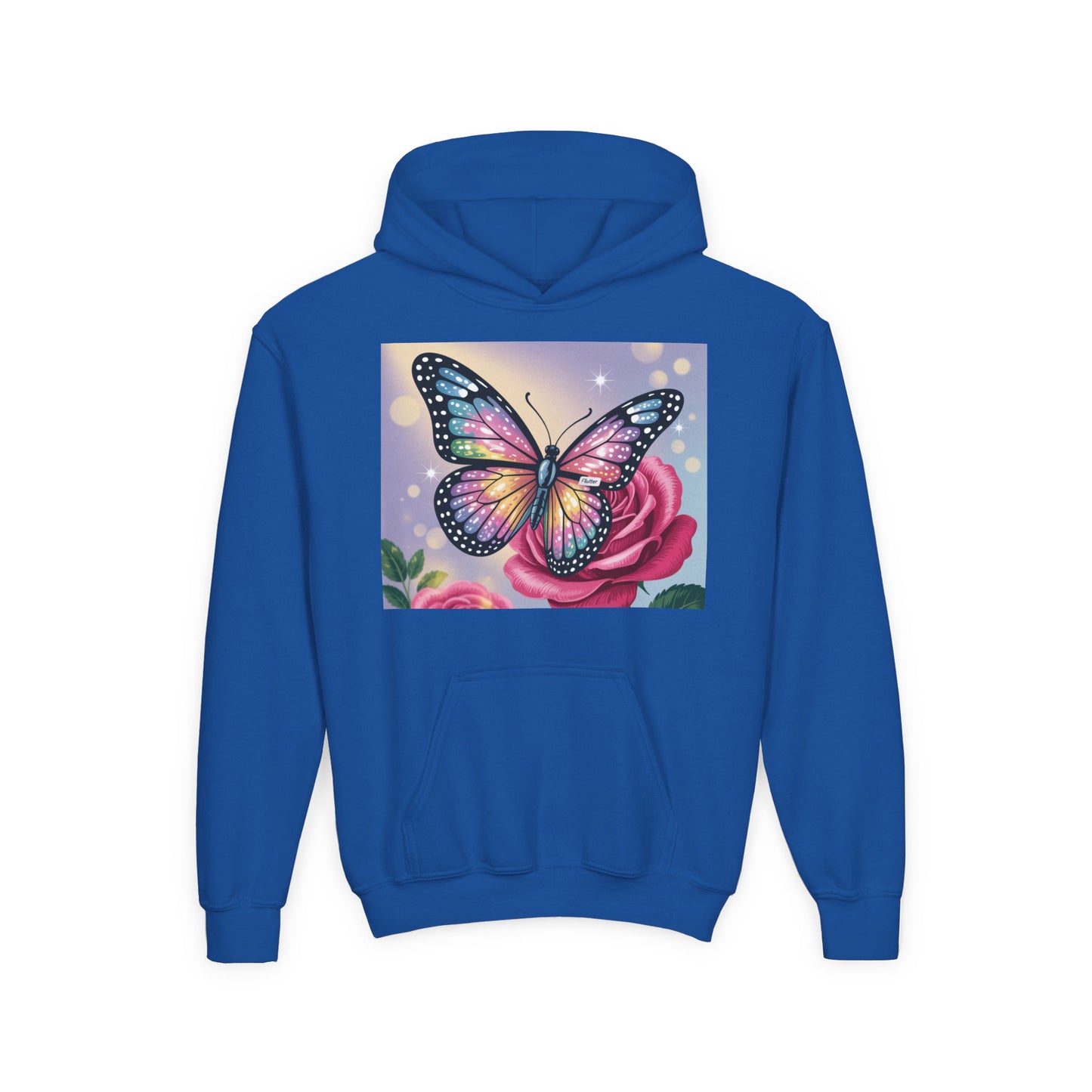 Colorful Butterfly Youth Hoodie, Butterfly Sweatshirt, Spring Fashion, Kids Pullover, Nature Lover Gift, Birthday Present