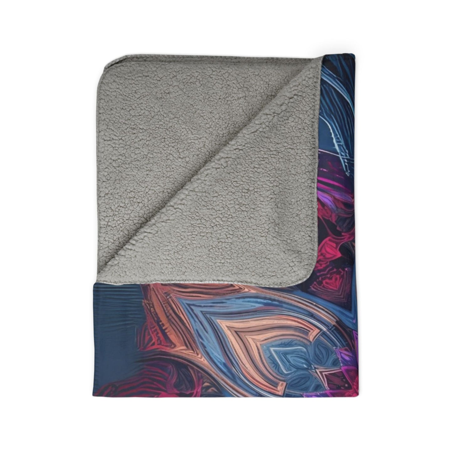 Vibrant Mandala Fleece Sherpa Blanket, Cozy Home Decor, Gift for Her, Festival Blanket, Boho Throw