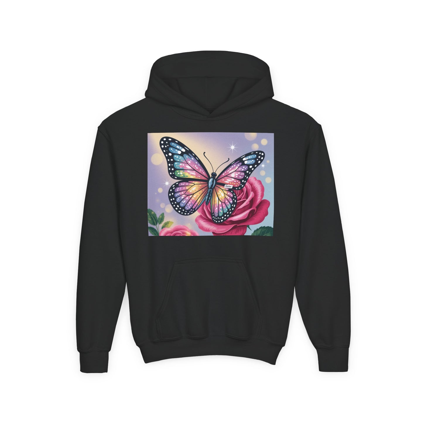 Colorful Butterfly Youth Hoodie, Butterfly Sweatshirt, Spring Fashion, Kids Pullover, Nature Lover Gift, Birthday Present