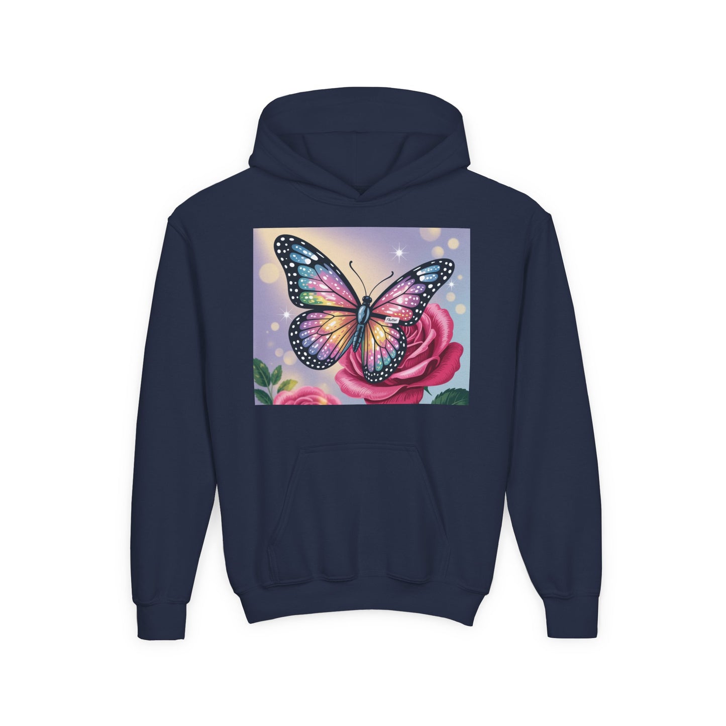 Colorful Butterfly Youth Hoodie, Butterfly Sweatshirt, Spring Fashion, Kids Pullover, Nature Lover Gift, Birthday Present