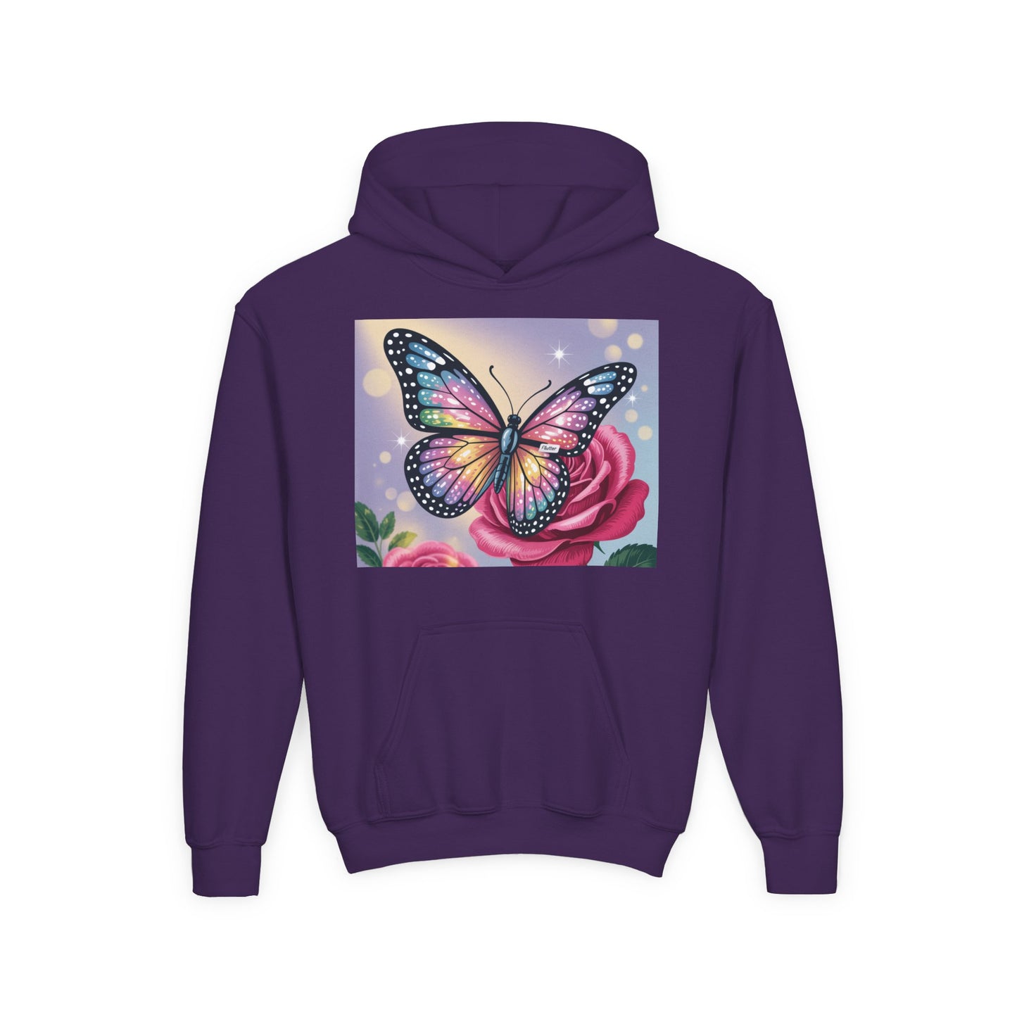Colorful Butterfly Youth Hoodie, Butterfly Sweatshirt, Spring Fashion, Kids Pullover, Nature Lover Gift, Birthday Present