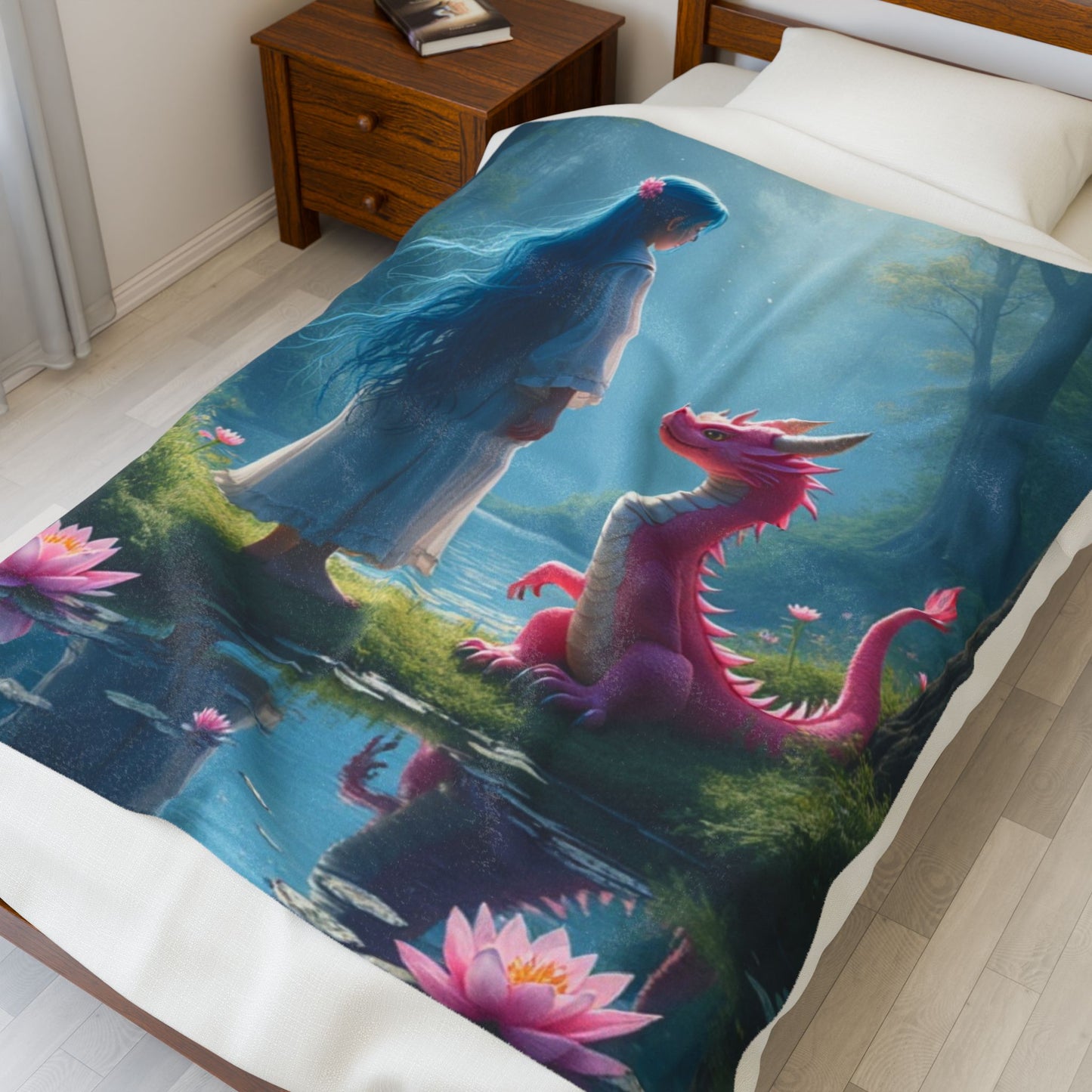 Anime Style Soft Blanket, Colorful Throw, Dragon Blanket, Best Friends Throw, Cuddle Blanket, Fantasy Throw, Anime Blanket, Warm Blanket, Magic