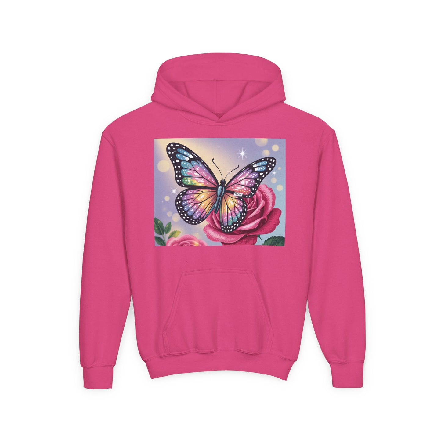 Colorful Butterfly Youth Hoodie, Butterfly Sweatshirt, Spring Fashion, Kids Pullover, Nature Lover Gift, Birthday Present