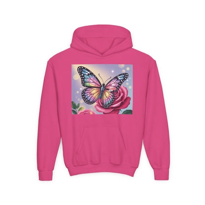 Colorful Butterfly Youth Hoodie, Butterfly Sweatshirt, Spring Fashion, Kids Pullover, Nature Lover Gift, Birthday Present