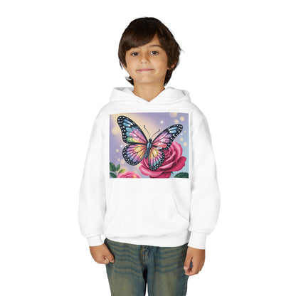 Colorful Butterfly Youth Hoodie, Butterfly Sweatshirt, Spring Fashion, Kids Pullover, Nature Lover Gift, Birthday Present