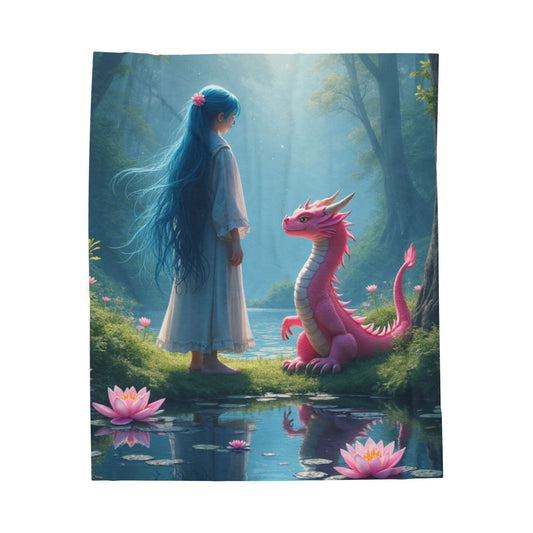 Anime Style Soft Blanket, Colorful Throw, Dragon Blanket, Best Friends Throw, Cuddle Blanket, Fantasy Throw, Anime Blanket, Warm Blanket, Magic