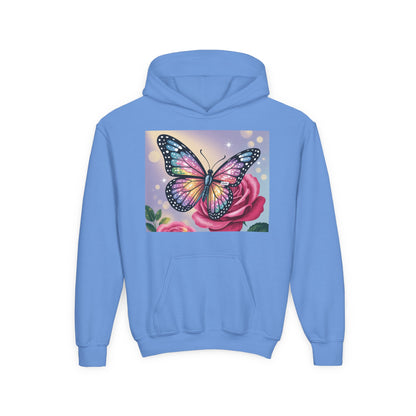 Colorful Butterfly Youth Hoodie, Butterfly Sweatshirt, Spring Fashion, Kids Pullover, Nature Lover Gift, Birthday Present