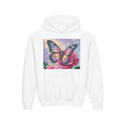 Colorful Butterfly Youth Hoodie, Butterfly Sweatshirt, Spring Fashion, Kids Pullover, Nature Lover Gift, Birthday Present