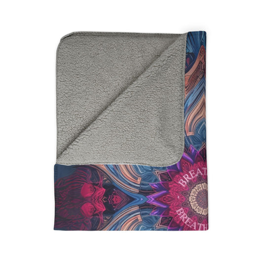 Vibrant Mandala Fleece Sherpa Blanket, Cozy Home Decor, Gift for Her, Festival Blanket, Boho Throw