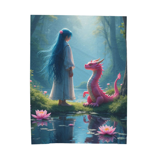 Anime Style Soft Blanket, Colorful Throw, Dragon Blanket, Best Friends Throw, Cuddle Blanket, Fantasy Throw, Anime Blanket, Warm Blanket, Magic