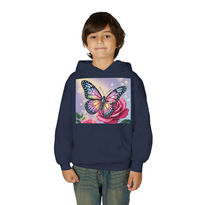 Colorful Butterfly Youth Hoodie, Butterfly Sweatshirt, Spring Fashion, Kids Pullover, Nature Lover Gift, Birthday Present