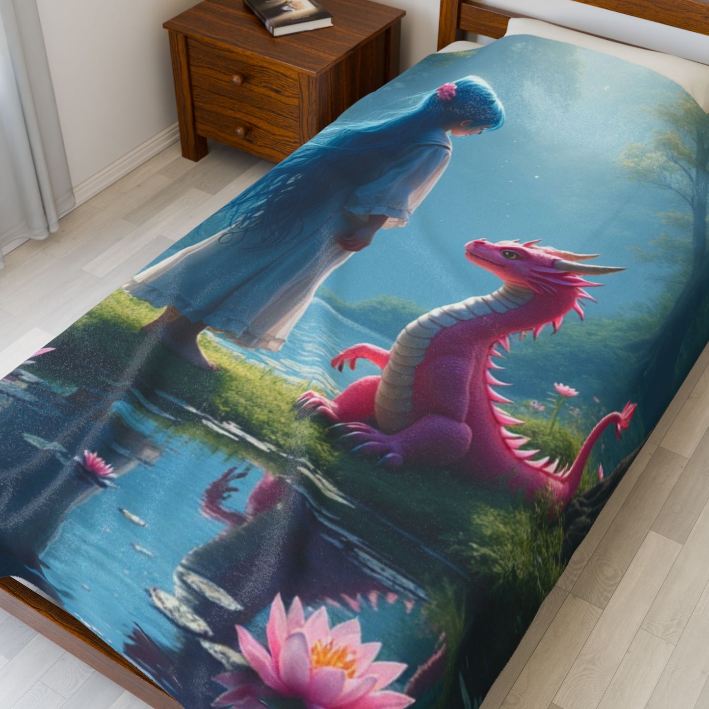 Anime Style Soft Blanket, Colorful Throw, Dragon Blanket, Best Friends Throw, Cuddle Blanket, Fantasy Throw, Anime Blanket, Warm Blanket, Magic