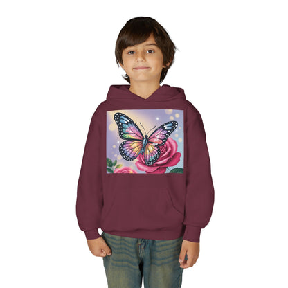 Colorful Butterfly Youth Hoodie, Butterfly Sweatshirt, Spring Fashion, Kids Pullover, Nature Lover Gift, Birthday Present