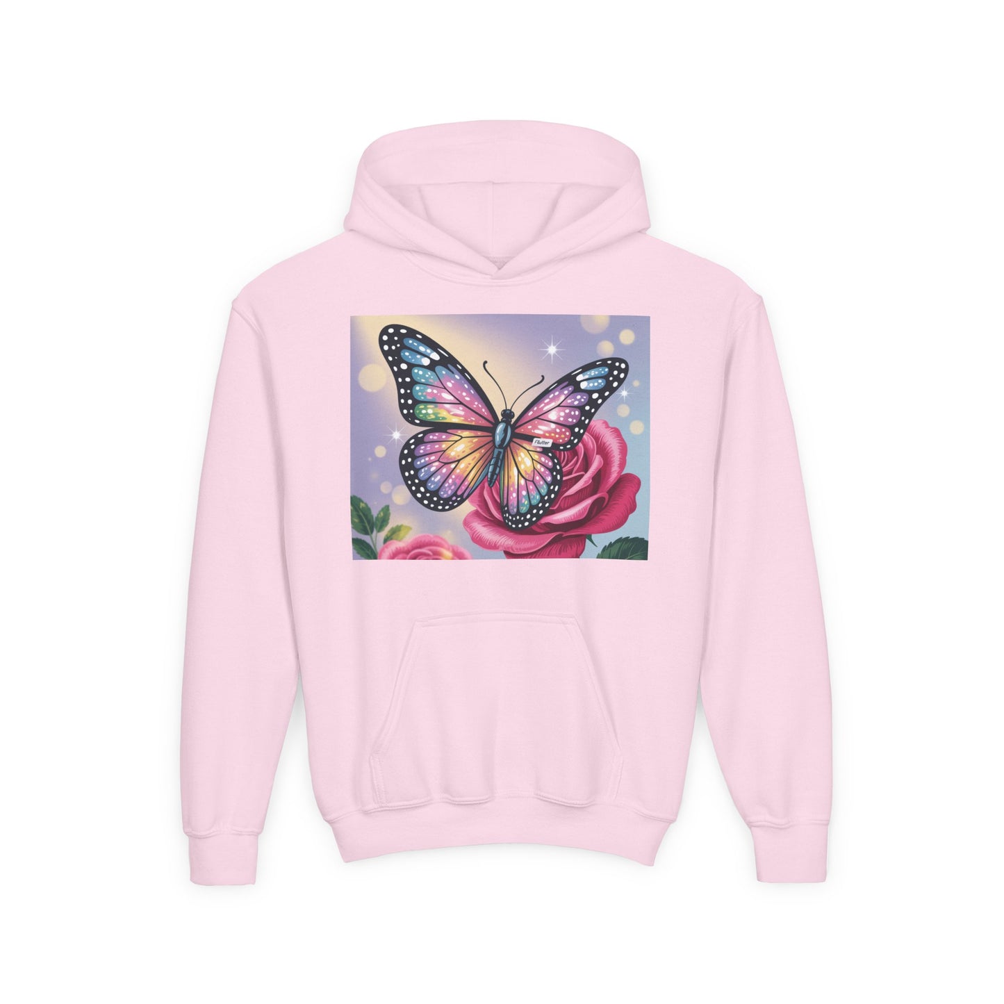 Colorful Butterfly Youth Hoodie, Butterfly Sweatshirt, Spring Fashion, Kids Pullover, Nature Lover Gift, Birthday Present